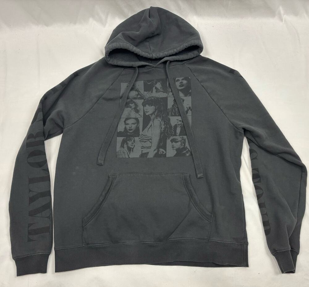 Taylor Swift The Eras USA Tour Hoodie Sweater 2-Sided Gray Size S Official Merch